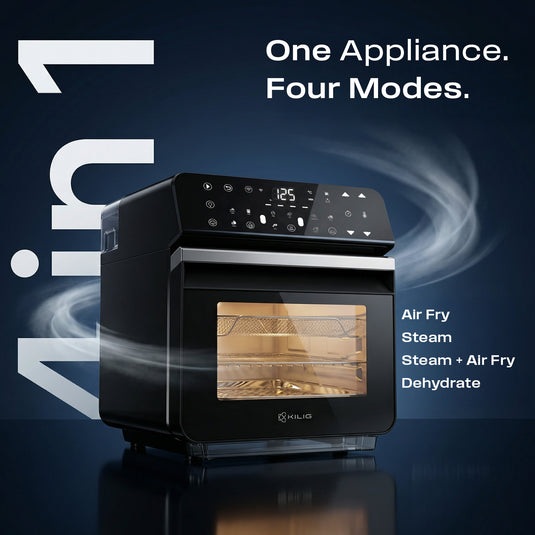 Nexa SteamX 10.5L Air Fryer & Steamer | 4-in-1 Steam + Air Fry Technology | 1550W Air Fry | 1150ml Water Tank | Indian Presets | App Enabled | Glossy Black