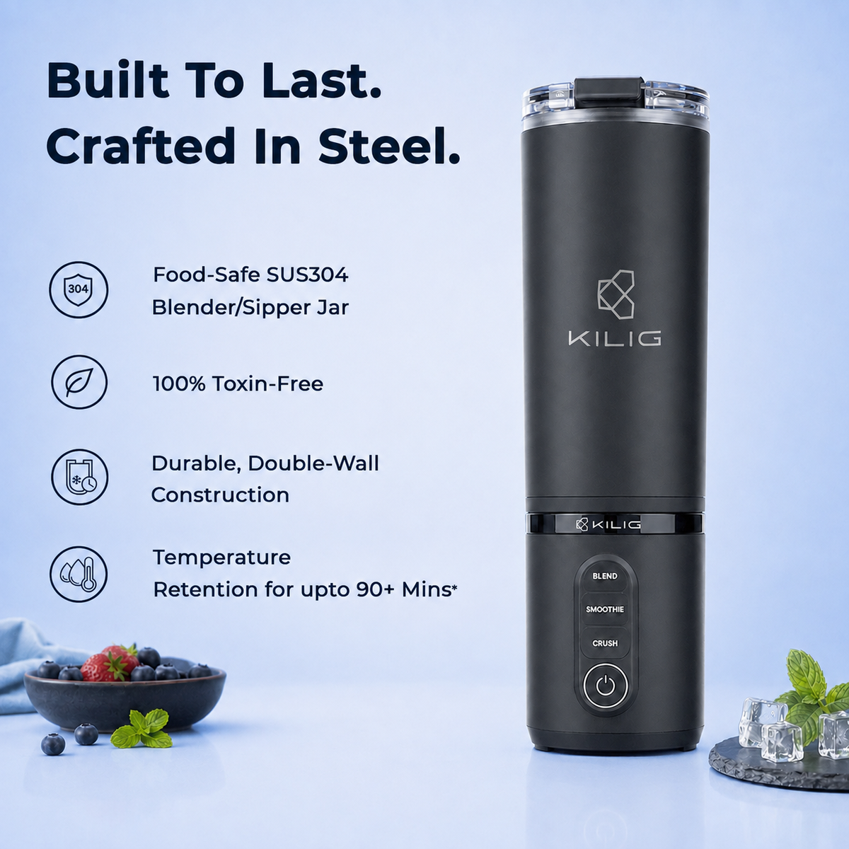 KILIG Vortex Blitz Stainless Steel portable blender