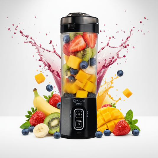 Kilig Vortex Next with 3 Modes| 700ml 380W Portable Blender for Smoothies & Juices | 6 Blade Mixer with USB-C port & Detachable Jar | 6000mAh Battery | Best For Gym, Home, Kitchen & Office | Black