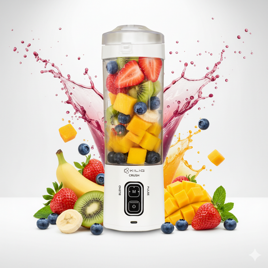 Kilig Vortex Next with 3 Modes| 700ml 380W Portable Blender for Smoothies & Juices | 6 Blade Mixer with USB-C port & Detachable Jar | 6000mAh Battery | Best For Gym, Home, Kitchen & Office | White