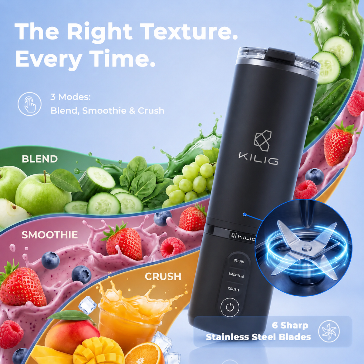 KILIG Vortex Blitz Stainless Steel portable blender