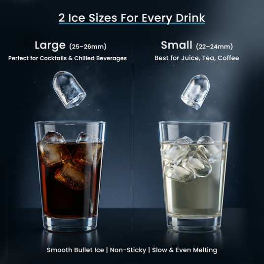 KILIG H01BS Portable Ice Maker Machine | 12Kg/24Hrs | 9 Bullet Ice Cubes in 6–10 Mins | MyKilig App Control | 1.2L Water Tank | Self-Cleaning | 2 Ice Sizes | Black