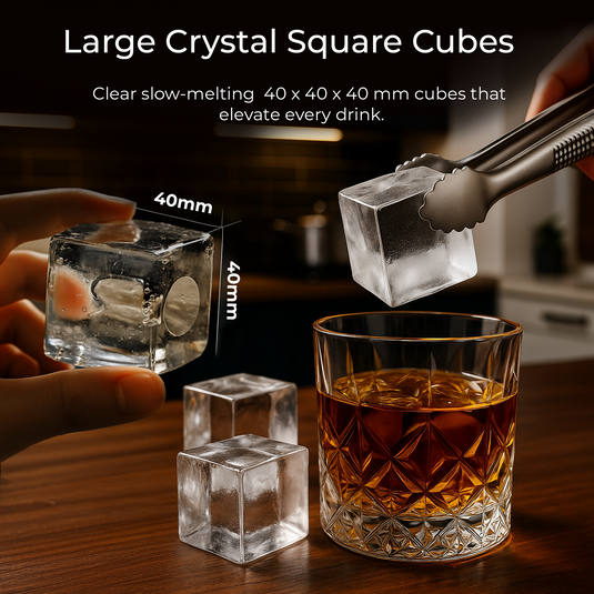 Kilig Q-01 Clear Ice Cube Maker | 3 Large Cubes in 20–25 Mins | 12Kg/24H Portable Countertop Ice Maker Machine with Self-Cleaning, 24H Timer & Large 1.9L Tank for Whiskey, Cocktails – Black
