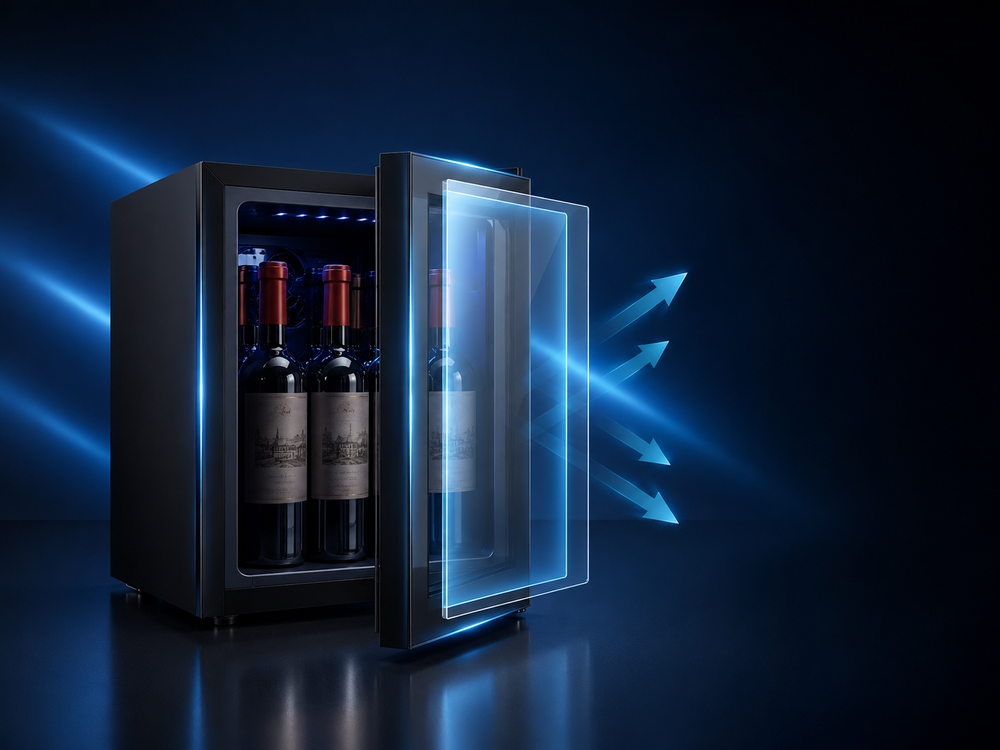 Double Pane Glass Door — KILIG WC-18 Countertop Wine Cooler