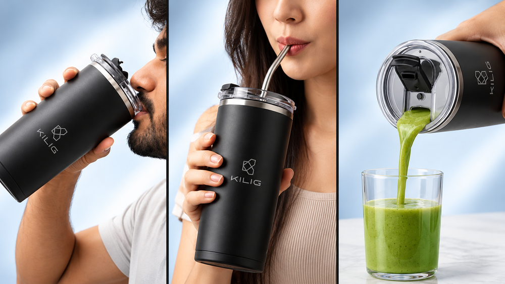 Double-wall insulated jar keeping drinks cold or warm