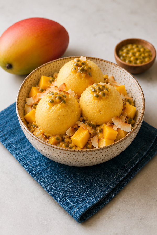 Passion Fruit Mango Coconut Sorbet