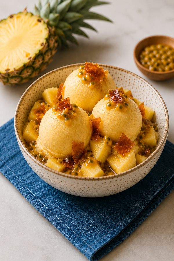 Passion Fruit Pineapple Caramel Sorbet