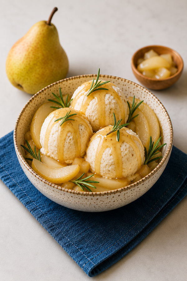Pear Rosemary Ice Cream