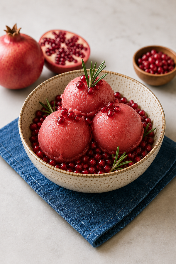 Pomegranate Rosemary Sorbet