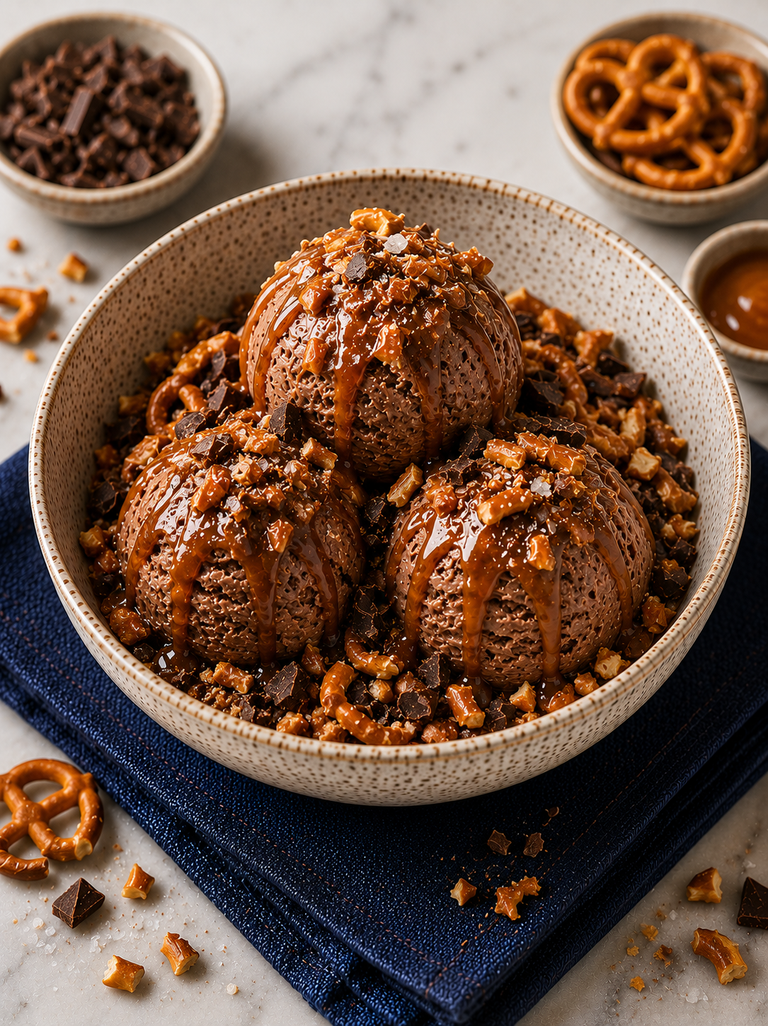 Salted Caramel Chocolate Pretzel Ice Cream