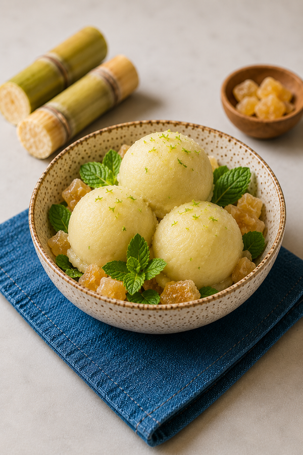 Sugarcane Mint Ginger Sorbet