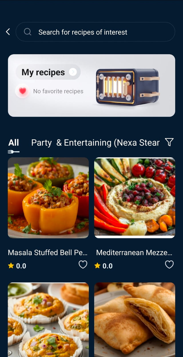 Recipes screen