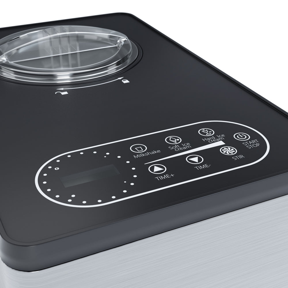 Built-in compressor on the Dolcina IM-02 — no pre-freezing needed