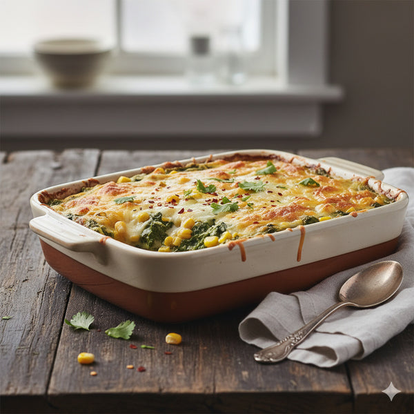 Baked Palak Corn Casserole