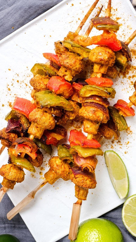 Bhuna Mushroom & Bell Pepper Skewers