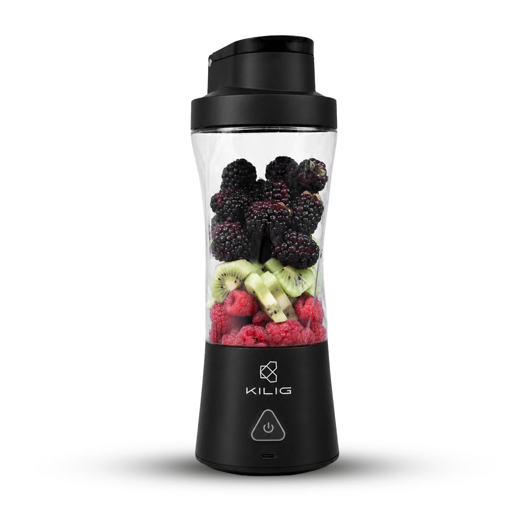 KILIG Vortex Pro portable blender in black transparent