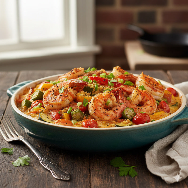 Cajun-Spiced Prawn & Veg Bake