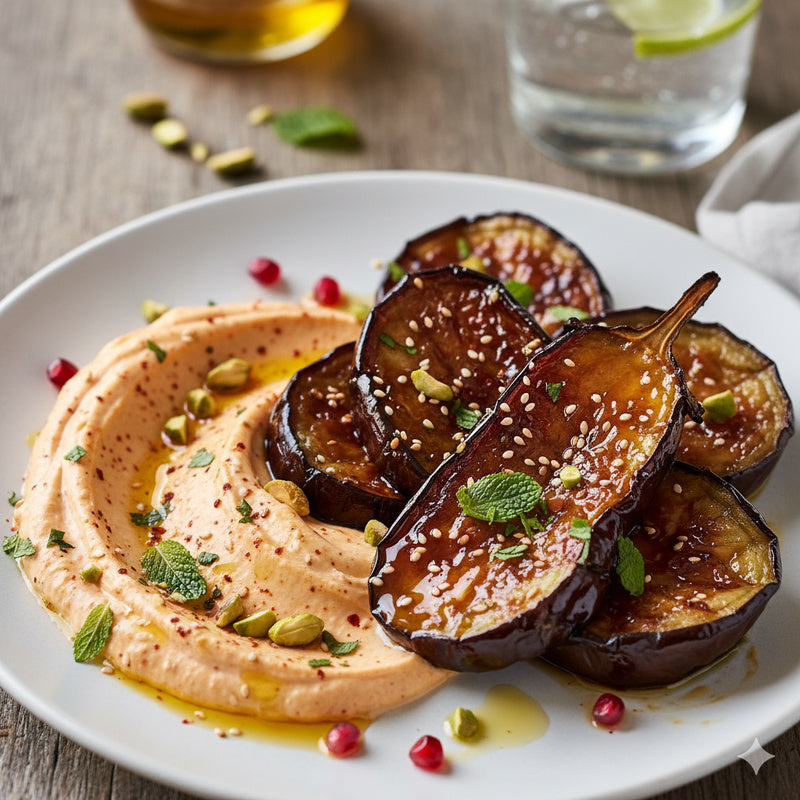 Caramelised Eggplant with Harissa Yogurt