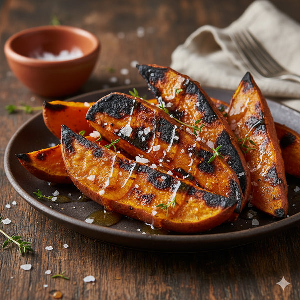 Charred Sweet Potatoes with Smoked Salt & Honey