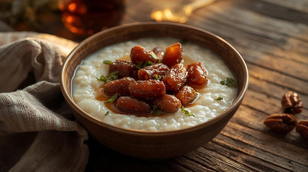Coconut Brown Rice Porridge with Dates & Cardamom