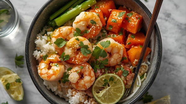 Garlic Butter Shrimp Rice Bowl