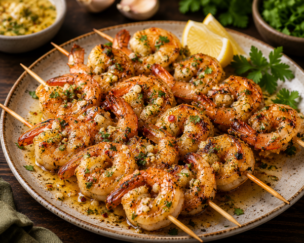 Garlic Butter Shrimp Skewers (SteamX)