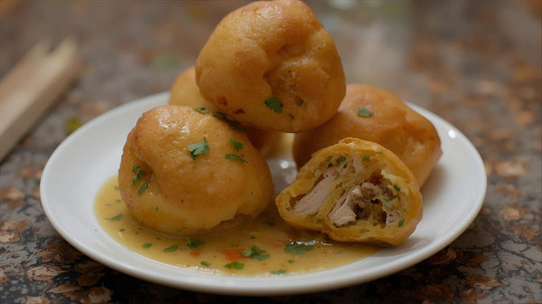 Leftover Chicken Curry → Chicken Puffs