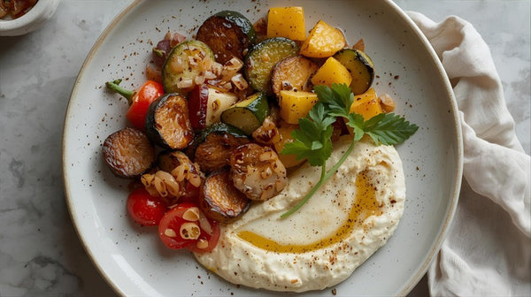 Mediterranean Vegetable Medley with Hummus