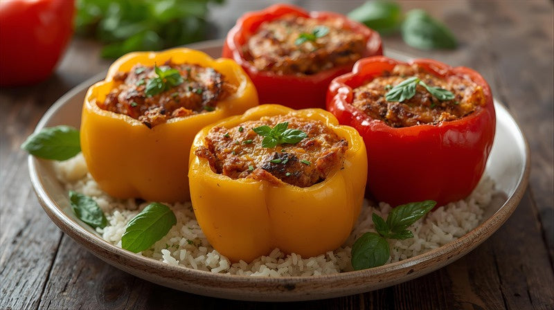 Stuffed Bell Peppers with Herbed Rice