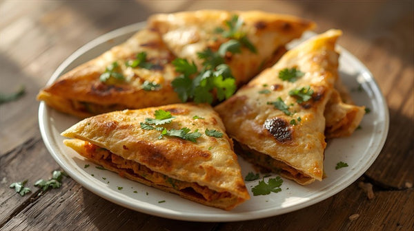 Stuffed Paratha Triangles