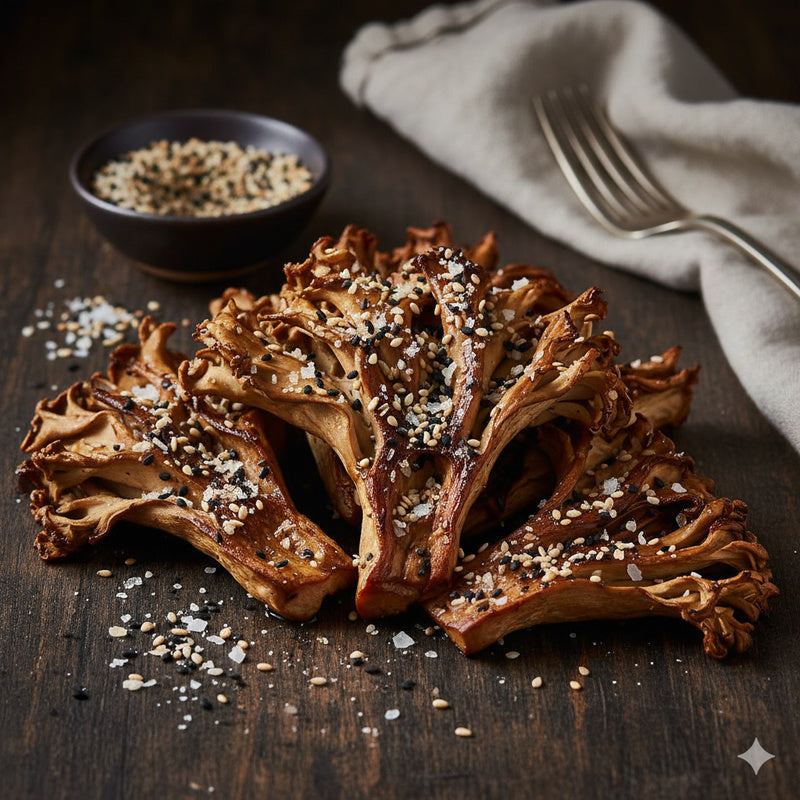 Whole Maitake Mushrooms with Sesame Salt